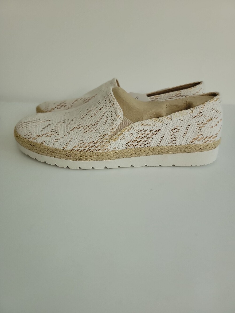 Bobs By Sketchers Women’s Slip-On Lace Espadrille Shoes  in Cream